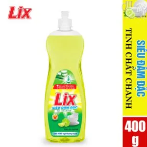 Nước rửa chén Lix siêu sạch hương chanh chai 400g