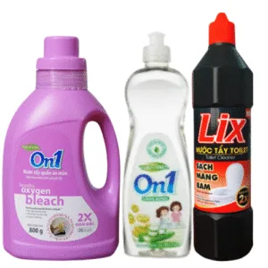 Combo nước tẩy quần áo màu On1 800g + Nước tẩy toliet Lix 1kg Tặng NRC On1 bảo vệ da tay 750g