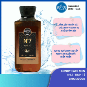 Bộ tắm gội 3in1 Bondy Care Men No7 - Tinh tế 300gr/CH06